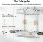 Shower Caddy Hanging, Shower Organizer Hanging, Aluminum Shower Racks for Inside Shower with Hooks for Razor, Never Rust Bathroom Organizers and Storage with Soap Holder, Bright Silver