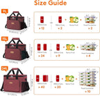 Lifewit Large Lunch Bag, Insulated Lunch Box, Soft Cooler Cooling Tote for Adult Men Women, Burgundy 24-Can (15L)