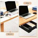Upgraded Super Capacity 11.85 "x 8.9" Under Desk Drawer Hidden Strorage Drawer Self-Adhesive Slide Out with Smooth Gliding Motion - Attachable & Space-Saving Under Desk Organizer with Screw Kit, Black