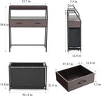 Laundry Hamper with Shelf, 2 Tier Rolling Laundry Hamper 3 section, Laundry Sorter Basket with Wheels, Pull-Out Removable Large Bags, Metal Frames, Wood Drawers for Bathroom, 150L, Rustic Brown
