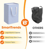 3 Pack Large Laundry Basket,Waterproof & Freestanding Laundry Hamper,Collapsible Clothes Hampers with Easy Carry Long & Reinforced Handles in Bathroom,College Dorm(125Lx3,Blue)