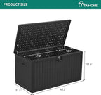 YITAHOME XXL 230 Gallon Large Deck Box,Outdoor Storage for Patio Furniture Cushions,Garden Tools with Flexible Divider,Waterproof,Lockable (Black)