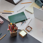 Desk Organizer Set of 3 - Acacia Wood Office Desk Accessories - Desk Organizers and Accessories for Women Men - Set incl. Pencil Pen Holder, Paperclip Storage and Sticky Note Holder