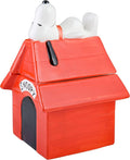 Peanuts Classic Snoopy Doghouse Cookie Jar, 11.2-Inch Ceramic Jar With Lid, Vintage Cartoon Collectible Kitchen Storage Container