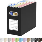 Oterri Cardboard File Organizer Box for Hanging File Folders Letter Size,File Box for Computer Desk,File Cabinet,Working Home,Office,Classroom(Black, Letter Size - 1 Pack)