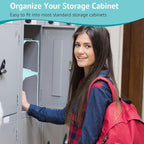 Locker Organizer Shelf Stackable Extra Locker Shelf for School Locker Organizer Storage Cabinet Accessories Suitable for School, Office, and Home use (2, Light Blue)