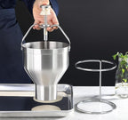 New Star Foodservice 37470 Commercial Grade Stainless Steel 18/8 Pancake Dispenser with Stand, Silver