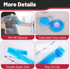 Combo 24 Pack Vacuum Storage Bags with Portable Electric Pump,Vacuum Seal Bags for Clothing,Space Saver Bags,Vacuum Travel Bags for Luggage