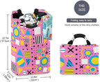 Memphis 80s 90s Laundry Basket for College Dorm,50L Collapsible Portable Laundry Hamper Storage Basket for Toys Clothes Organizer