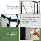 Polycarbonate Greenhouse for Outdoors, Large Walk-in Aluminum Frame Greenhouse with Lockable Door, Adjustable Roof Vent, UV Protection, Weather-Resistant for Garden Backyard (Black,6x8 FT)