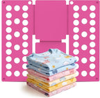 Geniusidea Shirt Folding Board Kids Clothes Folder, Quickly Fold Shirts & Pants & Small Clothes, Laundry Folding Tool with Space-Saving Design, Durable Material Easy Storage Organizer Pink