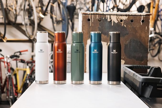 Stanley Adventure-To-Go Vacuum Bottle 1.4 qt | Wide Mouth with Leakproof Cup Lid | Keep Drinks Hot or Cold | Packable for Travel | Insulated Stainless Steel Thermal Bottle | BPA-Free | Charcoal Glow