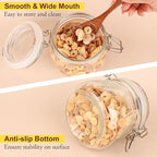 16 oz Glass Jars with Airtight Lids, 6 Pack Wide Mouth Mason Jars with Clamp Lids for Kitchen Canisters, Food Storage Containers for Pickling, Coffee, Spices, Sugar, Herbs