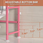 3-Tier Over The Toilet Storage, Freestanding Metal Bathroom Shelves, Space Saver Above The Over Toilet Storage Shelf for Bathroom (Pink)