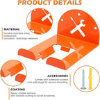 Trimmer Rack Wall Mount - Heavy Duty Wall Hanger for Grass Trimmer Garden Tools Chainsaw Hedge Trimmer 2 Pack Orange