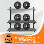 4 Pack Lumber Rack Wall Mount, Heavy Duty Wood Storage Racks, 6-Level System Organizer Shelving, 720 LBS Capacity Hanging Garage Shelves, Orange Brackets Utility Metal Shelf for Indoor and Outdoor