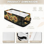 Storage Basket for Organizing Decorative Toilet Paper Storage Bin Multifunctional Organizer Toiletries Basket for Bathroom Closet Shelves Decor, Sunflower Butterfly Black