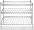 2 Pack Additional Wire Shelf for Wire Shelving Units Chrome Finish Shelving Weight Capacity 600-800 Lb, Heavy Steel Industrial for Warehouses, Closets, Kitchen(Sliver,18" W X 36" L)