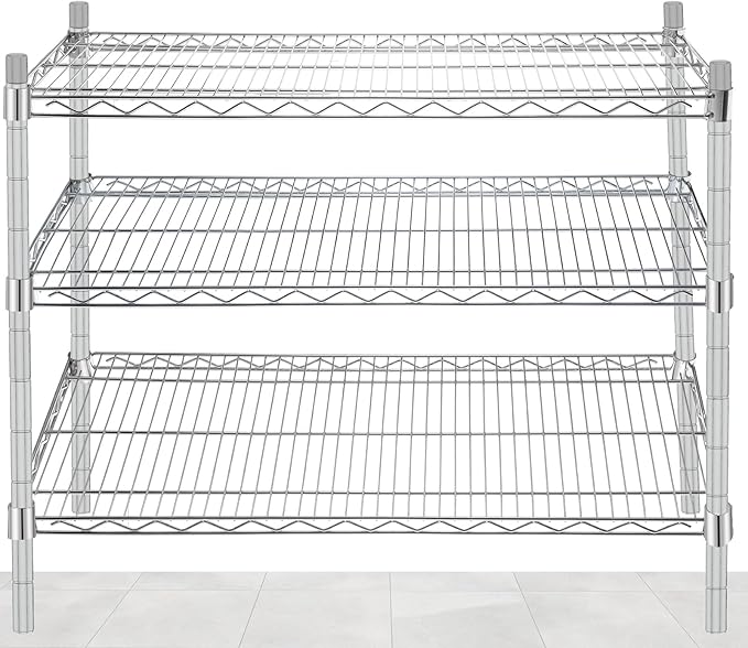 2 Pack Additional Wire Shelf for Wire Shelving Units Chrome Finish Shelving Weight Capacity 600-800 Lb, Heavy Steel Industrial for Warehouses, Closets, Kitchen(Sliver,18" W X 36" L)