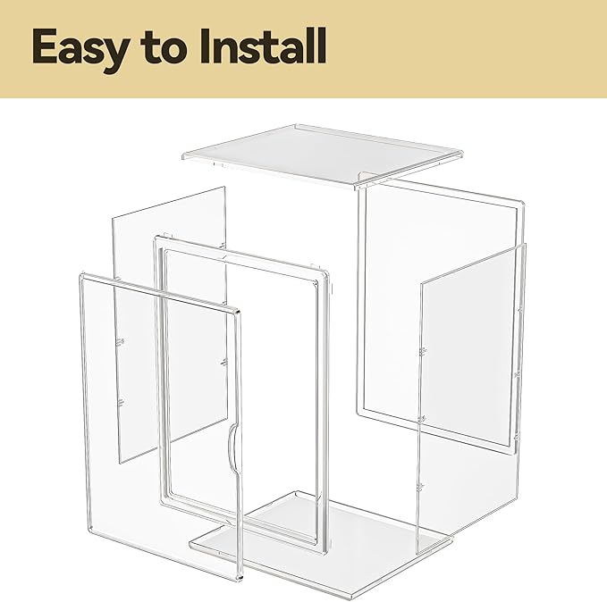 15.75''x11.81''x9.84'' XX-Large Clear Shoe Storage Boxes with Divider, Stackable Plastic Boot Boxes with Magnetic Door, Acrylic display case Box with Lids for Sneaker Purses Handbags Books (3)