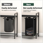 Laundry Hamper, Laundry Sorter with 2 Pull-Out Removable Oxford Fabric Bags Cloth Laundry Basket 2 x 10 Gallons (Charcoal Black)