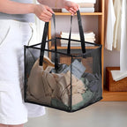 6 Pack Popup Laundry Hamper Collapsible Mesh Laundry Baskets with Handles, Portable Dirty Clothes Baskets Single Layer Foldable Clothes Hamper for Washing Storage, Dorm and Travel Use (Black,13 Inch)