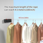 JOOM Retractable Clothesline Indoor Outdoor Clothes Line - Heavy Duty Clothes Drying Laundry Line - Wall Mounted Drying Rack - Air Dry Clothing Lock to Prevent Sagging (Two line,Black)