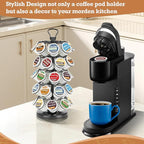 K Cup Holders,K Cup Holder, K Cups Holder,K Cup Carousel, Coffee Pods Holder Storage Organizer Stand,No Assembly Required,Black (40 Pods Capacity Easy Assembly Glossy Black)