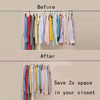 Gold Hangers 50 Pack - Heavyduty Non Slip Slimline Suit Jacket T Shirt Hangers - Space Saving (Black)