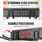 Garage Tool Organizer Wall Mount 96 inches with 18 Adjustable Heavy-Duty Hooks, Garage Organization, Garden Tool Storage Rack, Yard, and Shed, Holds Up to 750 lbs