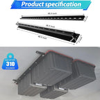 Overhead Garage Storage Racks, Adjustable Ceiling Tote Storage Rails, Heavy Duty Garage Organizer Hanging Storage Rack for Most Storage Bins/Totes, 48" x 48"