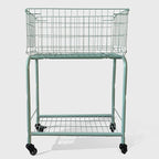 29" Rolling Laundry Cart，Large Capacity Foldable Hamper Basket,MINT Color | Bedroom, Closet Organizer Storage for Home, Dorm(MINT)