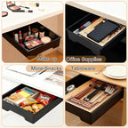 Upgraded Super Capacity 11.85 "x 8.9" Under Desk Drawer Hidden Strorage Drawer Self-Adhesive Slide Out with Smooth Gliding Motion - Attachable & Space-Saving Under Desk Organizer with Screw Kit, Black