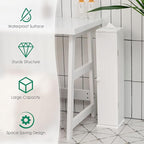 HOMGX Slim Bathroom Storage Cabinet, Freestanding Cabinet with Detachable Shelves & Top Slot, Toilet Paper Storage Holder for Small Spaces, Bathroom, Living Room, White