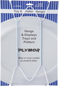 Plymor White Vinyl Finish Wall Mountable Tray and Platter Hanger, 14.25" H x 6.5" W x 0.875" D (for Trays or Platters 16" - 30"), Pack of 2