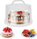 Large Cake Carrier with lid and Handle, Multipurpose Cake Stand with Lid for 11" Cake, Pie, Plastic Cake Container