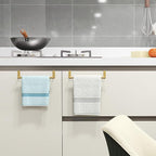 Over The Door Towel Rack, Kitchen Towel Holder Over Cabinet Door Towel Bar Stainless Steel for Cupboard for Kitchen Dish Towel Holder Hanger, 2 Pack (Gold)