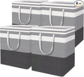 HomeHacks 4-Pack Large Laundry Basket, Waterproof, Freestanding Laundry Hamper, Collapsible Tall Clothes Hamper with Extended Handles for Clothes in The Dorm and Family-(Gradient Grey, 100L)