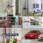 Broom Hanger Wall Mount Broom and Mop Organizer Wall Hanging Garden Tool Organizers Rack Garage Laundry Room Organizations and Storage with Hooks Heavy Duty