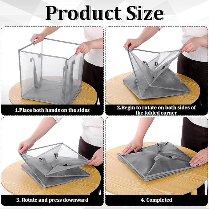 6 Pack Popup Laundry Hamper 13 Inch Small Foldable Mesh Laundry Baskets Mesh Foldable Laundry-Hampers Storage with Handle for Laundry-Storage, Kids Toy, College Dorm or Travel(Grey)
