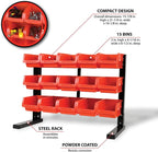 Performance Tool W5186 15-Bin 3-Tier Table Top Storage Organizer Rack.
