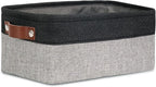 DULLEMELO Small Collapsible Fabric Basket for Organizing, Shelves, Closets, Laundry, Nursery, Decorative Gift Basket (Black&Gray)