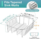 GSlife Small in Sink Dish Drying Rack - Stainless Steel Compact Dish Drainer for RV Kitchen Apartment Sink, Rust Resistant Inside Sink Rack, 1–2 Person Households, 13.1" W x 14.4" L, Silver