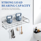 Alise Adjustable 16-28 Inches Double Towel Rack for Bathroom,Wall Mount Double Towel Racks,SUS304 Stainless Steel Towel Holder,Retractable Towel Shelf with 2 Towel Bars 4 Movable Hooks,Chrome