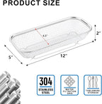 Utensil Drying Rack, 2 Pack Stainless Steel Utensils Holder Dishwasher Silverware Basket, Compact Dish Rack Chopsticks Spoons, Forks, Knifes Drainer Basket Organizer for Kitchen Counter