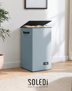 SOLEDI Laundry Hamper with Lid 90L Large & Tall Collapsible Laundry Basket, Clothes Hamper with Bag Removable Easy to Carry, Dirty Hampers for Bedroom, Bathroom, Dorm, College, Blue Grey