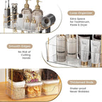 Bathroom Counter Organizer Countertop, 3 Tier Makeup Perfume Storage with Hair Dryer Rack and Toothbrush Holder, Cosmetic Tray for Vanity - Clear