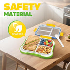 EASYFUN Bento Box Adult, Lunch Box, 4-Compartment Lunch Containers, Drop-Proof, Dishwasher Safe & Made with BPA-Free Materials (Blue green)