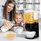 Cereal Dispenser Countertop Wath Bowls and Spoons Cereal Containers Storage for Pantry Snack Organizer Dry Food Storage Container with Lid for Kitchen Organization Oatmeal Nut Granol（Black 1 pack ）