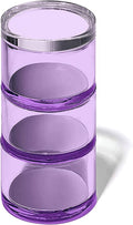 OfficeGoods 3-Tier Stackable Acrylic Holder- Stylish Desk Organizer and Storage for Office or Home – Transparent Round Design, Purple with Silver Metal Base